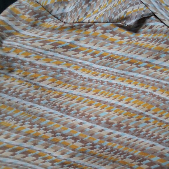 Vintage 70s Lady Arrow Stripes Pattern Polyester Disco Shirt - Picture 5 of 5